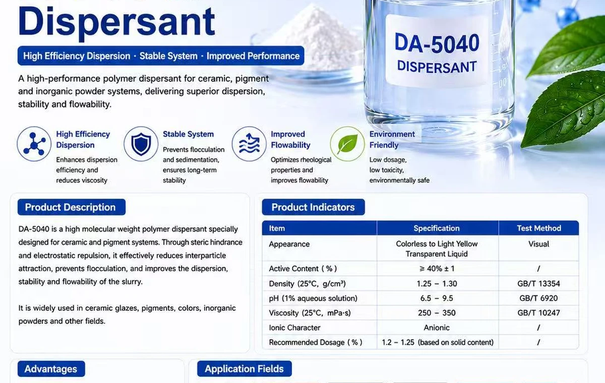 DA-5040 water-based dispersant product reference