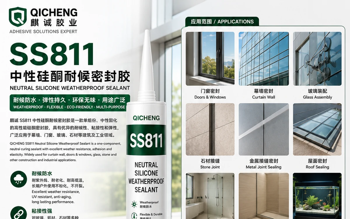 Door window and glass neutral silicone sealant applications